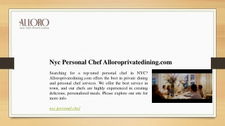 Nyc Personal Chef Alloroprivatedining.com