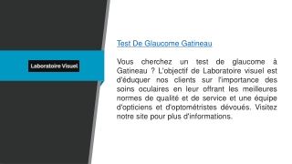 Test de glaucome à Gatineau Laboratoirevisuel.ca