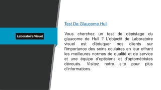 Test de glaucome de Hull Laboratoirevisuel.ca