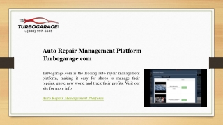 Auto Repair Management Platform Turbogarage.com