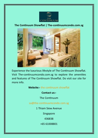 The Continuum Showflat  The-continuumcondo.com.sg