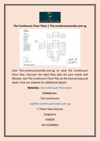 The Continuum Floor Plans  The-continuumcondo.com.sg