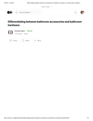 Differentiating between bathroom accessories and bathroom hardware. _ by Konika Islam _ Medium