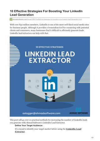 10 Effective Strategies For Boosting Your LinkedIn Lead Generation