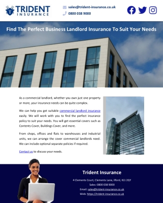 Find The Perfect Business Landlord Insurance To Suit Your Needs
