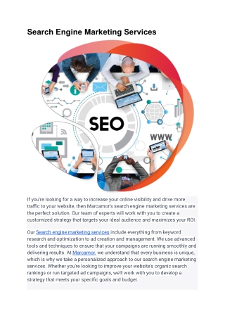 Search Engine Marketing Services | Marcamor