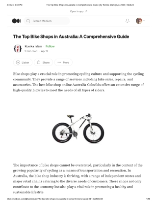 The Top Bike Shops in Australia_ A Comprehensive Guide _ by Konika Islam _ Apr, 2023 _ Medium