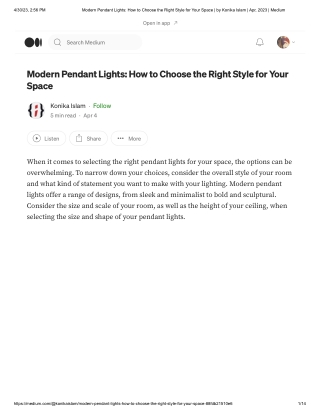 Modern Pendant Lights_ How to Choose the Right Style for Your Space _ by Konika Islam _ Apr, 2023 _ Medium