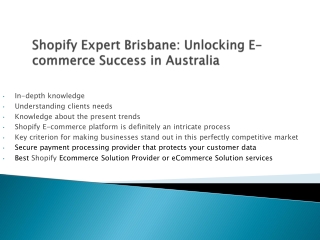 Shopify Expert Brisbane Unlocking E-commerce Success in Australia