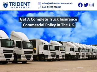 Get A Complete Truck Insurance Commercial Policy In The UK
