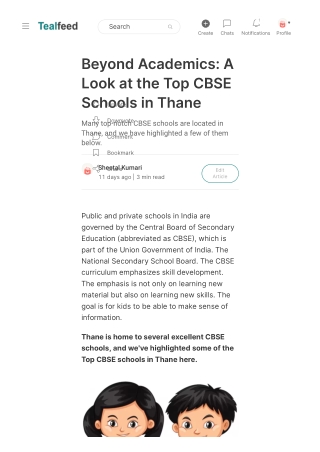 Beyond Academics A Look at the Top CBSE Schools in Thane