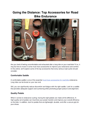 Must have accessories for road bike