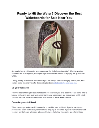 Wakeboards for sale near me