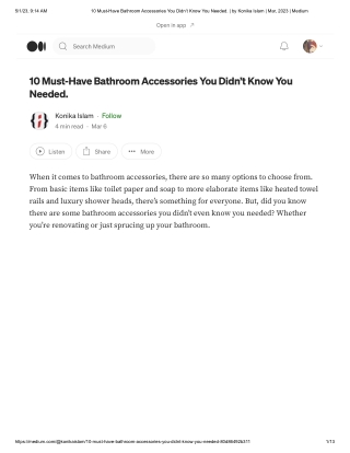 10 Must-Have Bathroom Accessories You Didn’t Know You Needed. _ by Konika Islam _ Mar, 2023 _ Medium