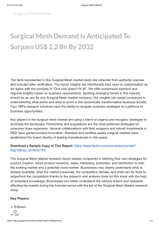 Surgical Mesh Market