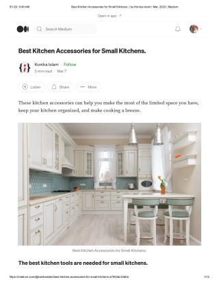 Best Kitchen Accessories for Small Kitchens. _ by Konika Islam _ Mar, 2023 _ Medium