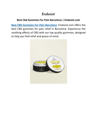 Best Cbd Gummies For Pain Barcelona