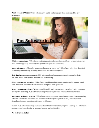 Pos Software in Dubai