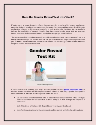 Gender Reveal Test Kit