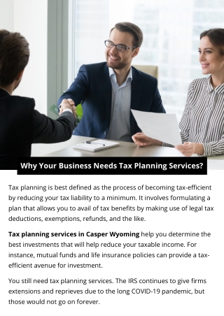 Why Your Business Needs Tax Planning Services?