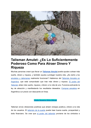 Talisman Amulet_ ¿Es Lo Suficientemente Poderoso Como Para Atraer Dinero Y Riqueza