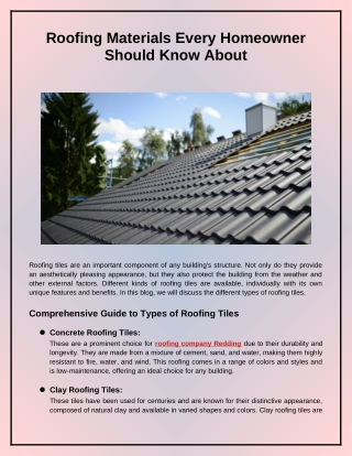 Roofing Materials Every Homeowner Should Know About