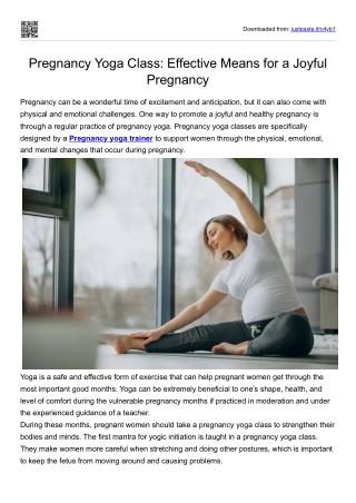 Pregnancy Yoga Class - Effective Means for a Joyful Pregnancy