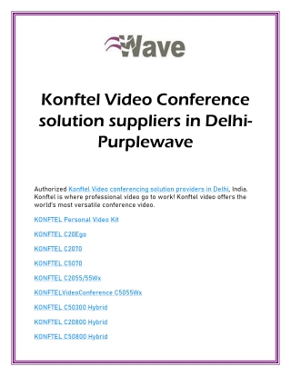 Konftel Video Conference solution suppliers in Delhi- Purplewave