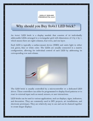 Why Should You Buy 8x4x1 LED Brick