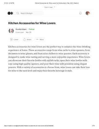 Kitchen Accessories for Wine Lovers _ by Konika Islam _ Mar, 2023 _ Medium