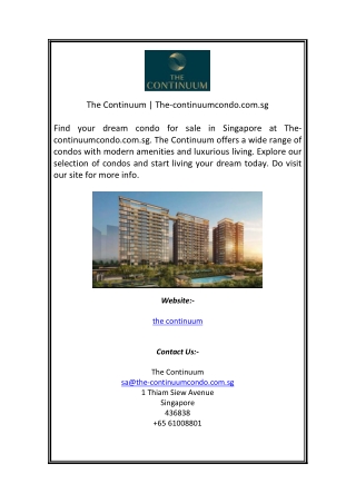 The Continuum The-continuumcondo com sg