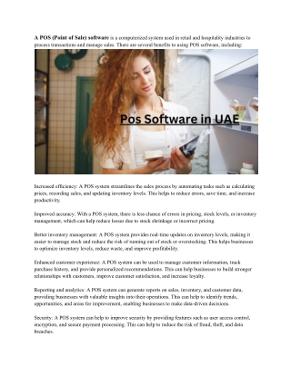Pos Software in UAE