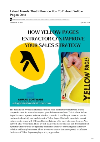 1Latest Trends That Influence You To Extract Yellow Pages Data