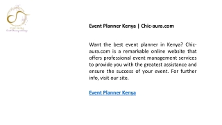 Event Planner Kenya  Chic-aura.com