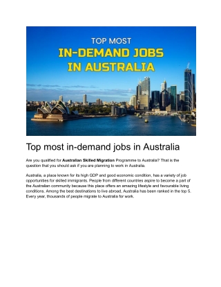 "SkyBeat Immigration's Guide to Top Australian Jobs"