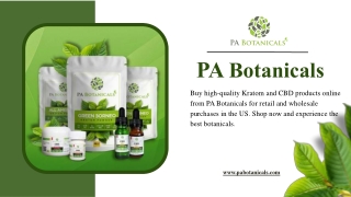 Buy high-quality Kratom and CBD products online - PA Botanicals