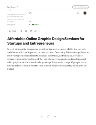 Affordable Online Graphic Design Services for Startups and Entrepreneurs