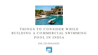 Things to consider while building commercial swimming pool in India