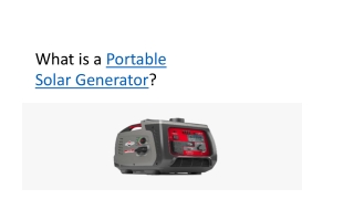 Long Lasting Solar- Powered Portable Generator