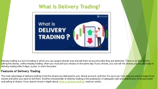 What Is Delivery Trading