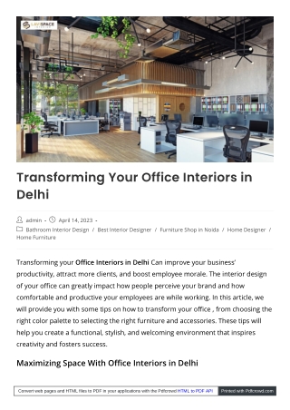 Office Interiors in Delhi