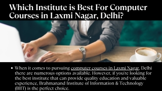 Best Computer Training Institute in Laxmi Nagar, Delhi