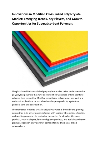 Modified Cross-linked Polyacrylate Market