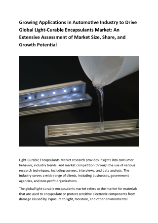 Light-Curable Encapsulants Market