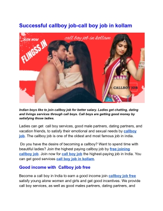 Successful callboy job-call boy job in kollam