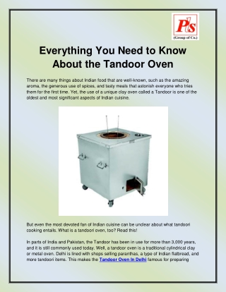 Tandoor Oven In Delhi