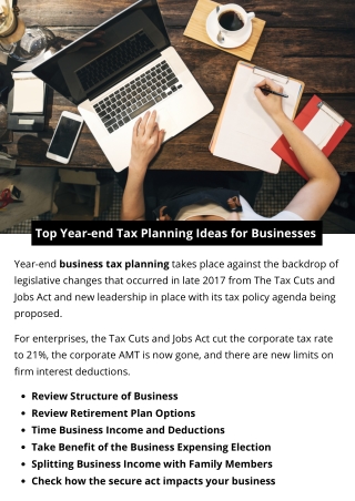 Top Year-end Tax Planning Ideas for Businesses