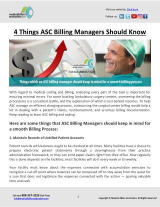 4 Things ASC Billing Managers Should Know