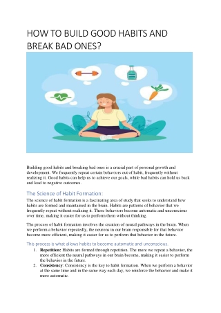 HOW TO BUILD GOOD HABITS AND BREAK BAD ONES 1 may 23