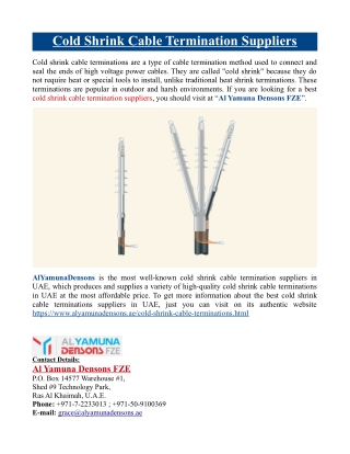 Cold Shrink Cable Termination Suppliers
